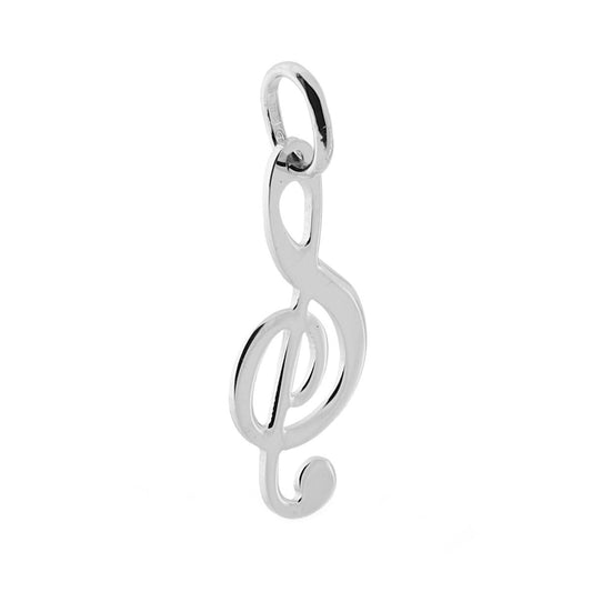 Ciondolo Chiave Musicale di Violino in ARGENTO 925 Galvanica Rodio