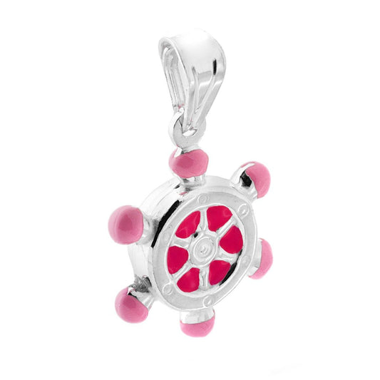 Ciondolo per Bimbo e Bimba con Timone smaltato Rosa in ARGENTO 925