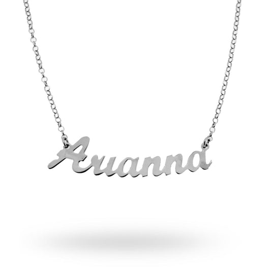 Collana nome Arianna in ARGENTO 925 Galvanica Rodio