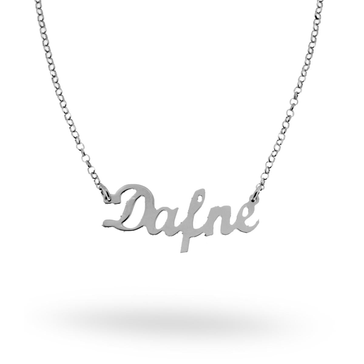 Collana nome Dafne in ARGENTO 925 Galvanica Rodio