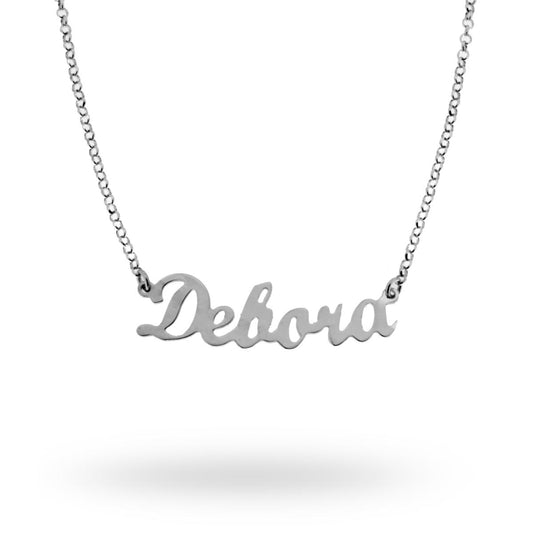Collana nome Debora in ARGENTO 925 Galvanica Rodio