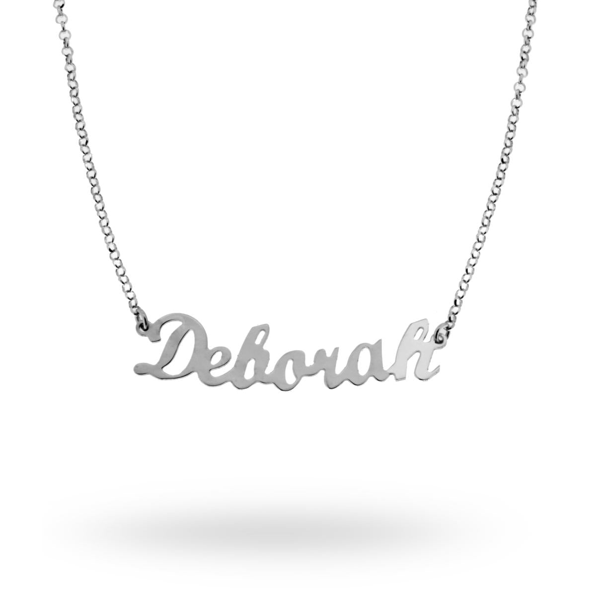 Collana nome Deborah in ARGENTO 925 Galvanica Rodio