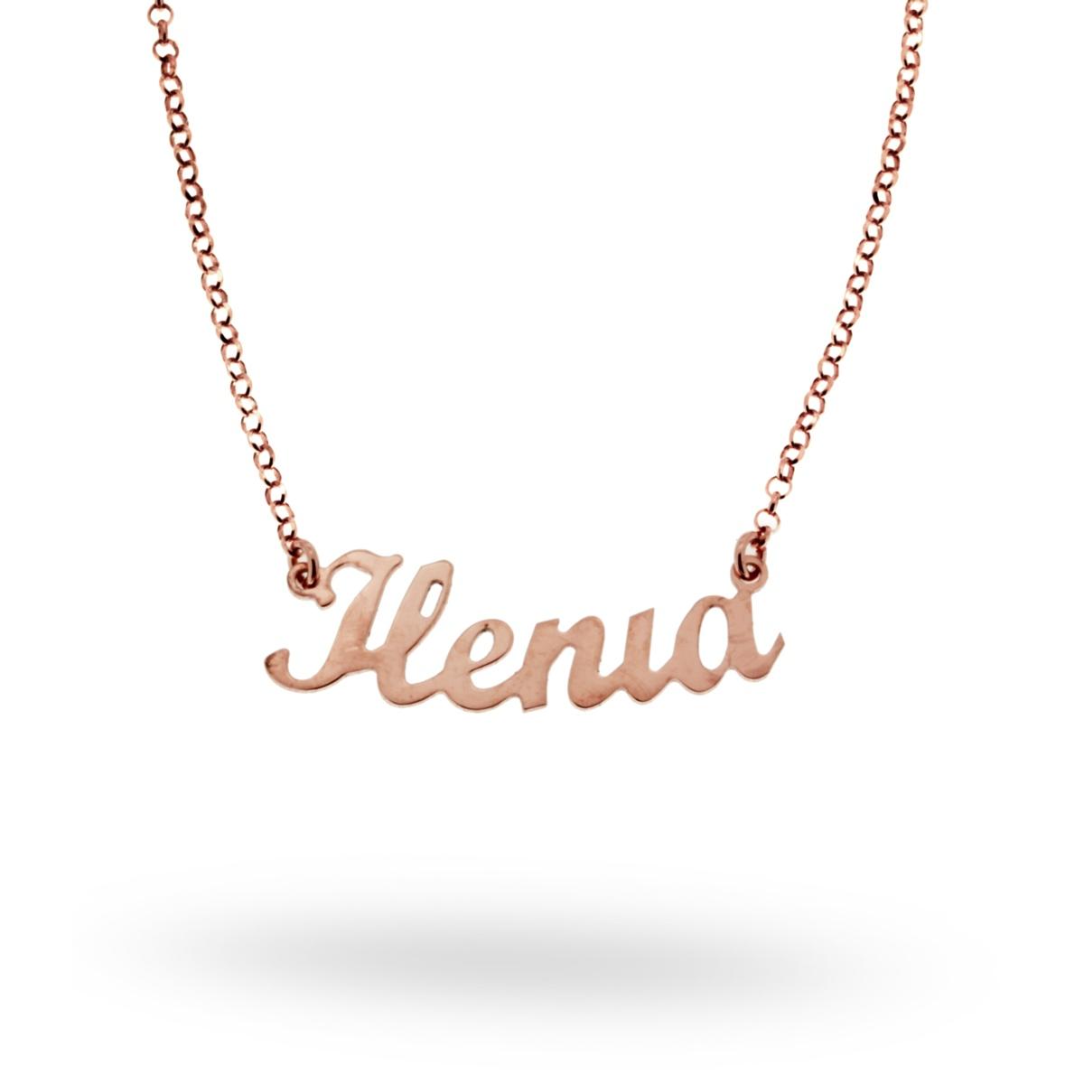 Collana nome Ilenia in ARGENTO 925 Galvanica Rosa