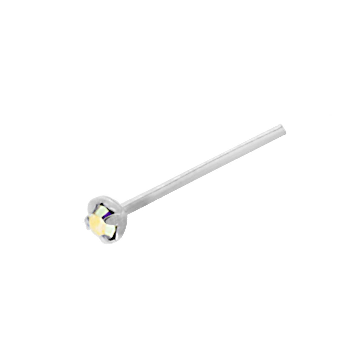 Piercing Naso con Zircone Bianco Boreale mm 1.6 in ARGENTO 925