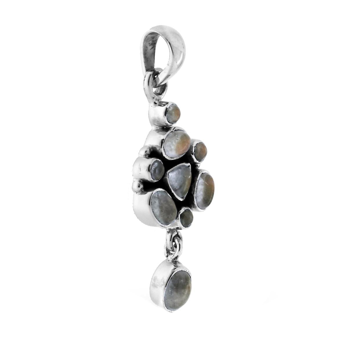 Ciondolo Etnico Thailandese con Pietre Quarzo Rutilato in ARGENTO 925