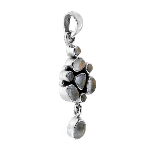 Ciondolo Etnico Thailandese con Pietre Quarzo Rutilato in ARGENTO 925