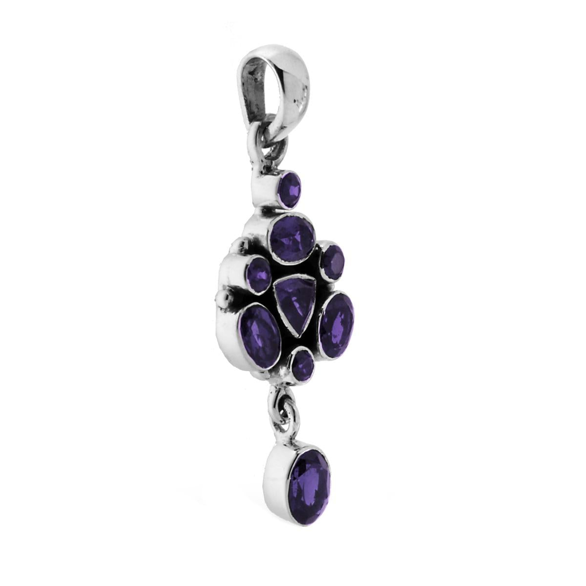 Ciondolo Etnico Thailandese con Pietre Tanzanite in ARGENTO 925