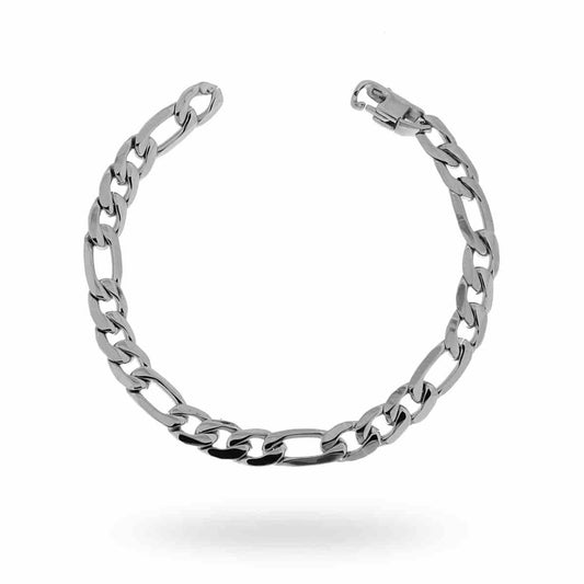 Bracciale Catena Grumetta Figaro alternata mm 7,2 in ACCIAIO