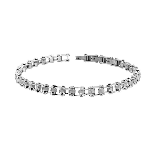 Bracciale Uomo Imperniato Catena Bicicletta mm 6.2 in ACCIAIO