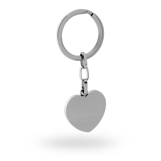 Portachiavi Uomo Donna ad anello con soggetto Cuore in ACCIAIO