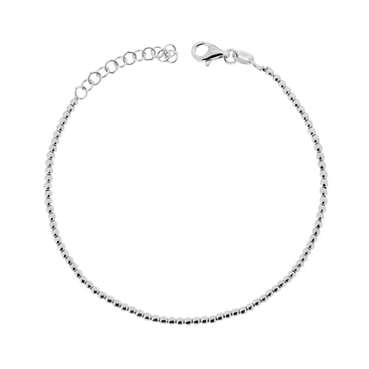 Bracciale con Palline Sfere mm 2 in ARGENTO 925 Galvanica Rodio