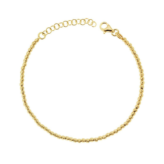 Bracciale con Palline Sfere diamantate mm 2.5 in ARGENTO 925 Galvanica Oro