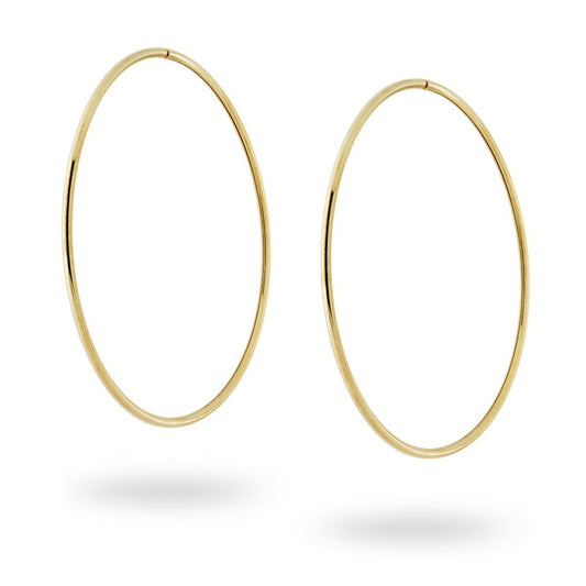 Orecchini Cerchio mm 62 con canna tubolare mm 1.7 in ARGENTO 925 Galvanica Oro