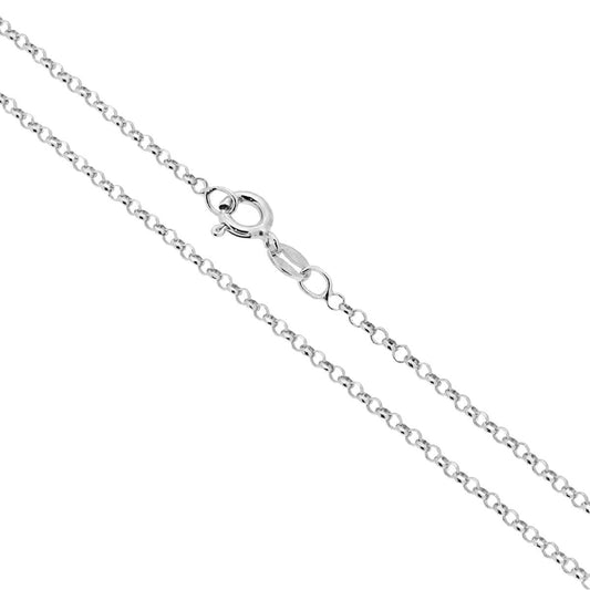 Catena Rolo Diamantata 027 sezione mm 2.1 lunghezza cm 40 in ARGENTO 925 Galvanica Rodio