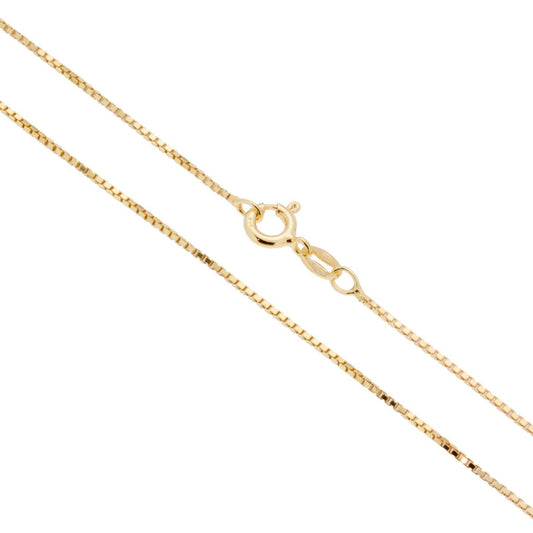 Catena Veneziana Diamantata 019 sezione mm 1.0 lunghezza cm 100 in ARGENTO 925 Galvanica Oro