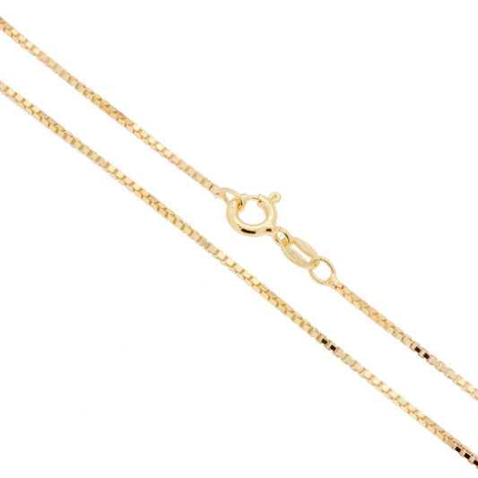 Catena Veneziana Diamantata 022 sezione mm 1.1 lunghezza cm 90 in ARGENTO 925 Galvanica Oro