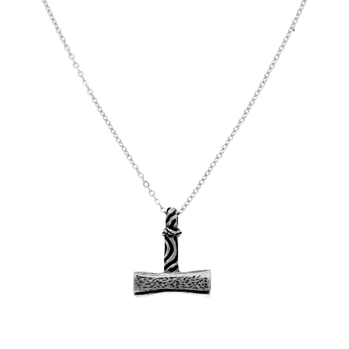 Collana con Ciondolo Martello in ARGENTO 925 e Catena Forzatina in ACCIAIO