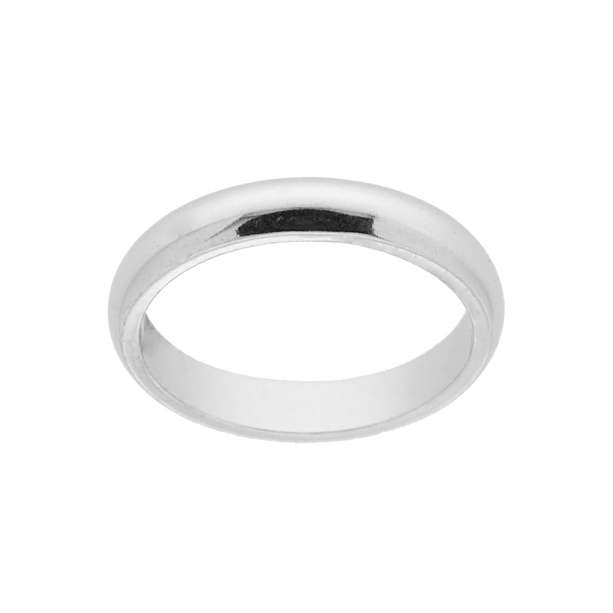 Anello Fede Classica Bombata Lucida mm 3.5 in ARGENTO 925 Galvanica Rodio