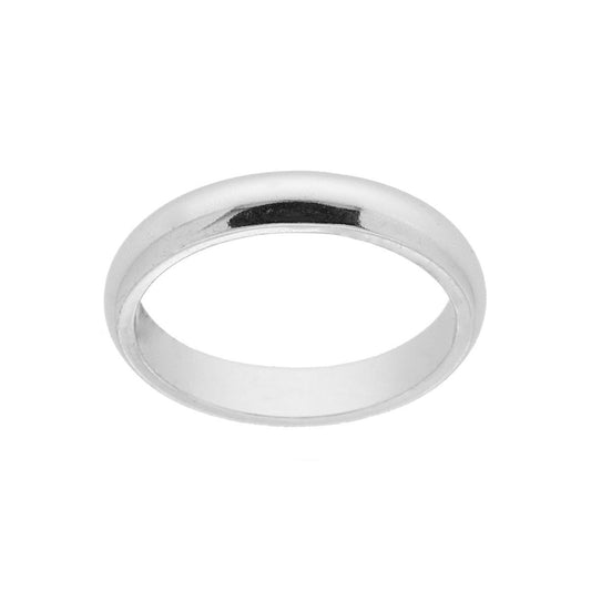 Anello Fede Classica Bombata Lucida mm 3.5 in ARGENTO 925 Galvanica Rodio