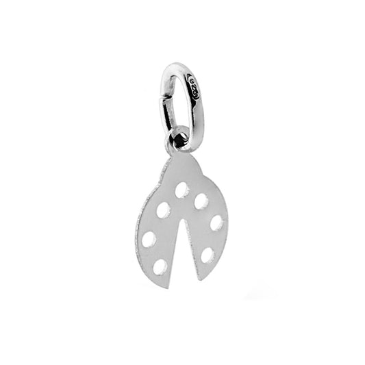 Ciondolo Portafotuna Coccinella in ARGENTO 925 Galvanica Rodio