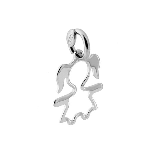 Ciondolo Sagoma Bimba plain mm 16 in ARGENTO 925 Galvanica Rodio