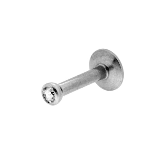 Body Piercing con Crystal Punto Luce Bianco in ACCIAIO