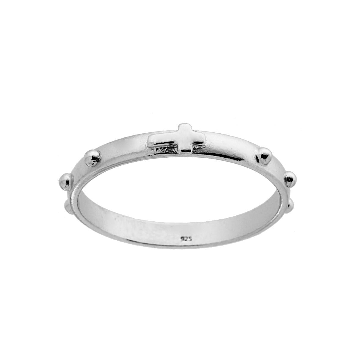 Anello Fedina Rosario mm 3 in ARGENTO 925 Galvanica Rodio