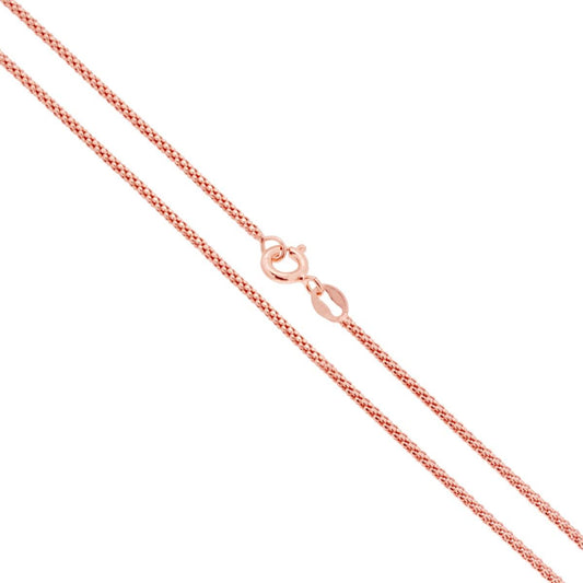 Catena Coreana Bombata Diamantata 160 sezione mm 1.6 lunghezza cm 40 in ARGENTO 925 Galvanica Rosa