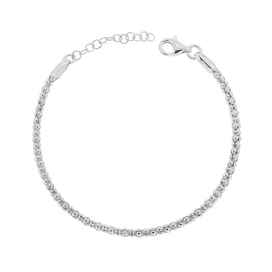 Bracciale Catena Coreana mm 3 cm 17+3 in ARGENTO 925 Galvanica Rodio