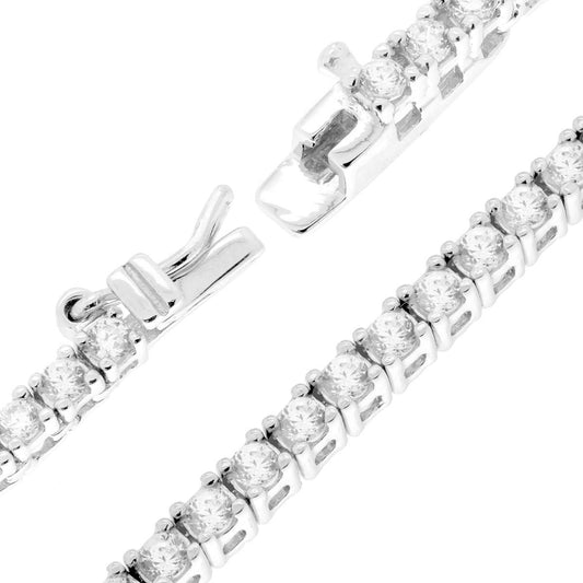 Collana Tennis Griffe cm 40 con Zirconi Bianchi 2.5 mm in ARGENTO 925 Galvanica Rodio