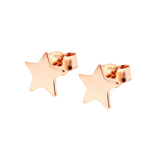 Orecchini Stella Plain mm 9,4 in ARGENTO 925 Galvanica Rosa