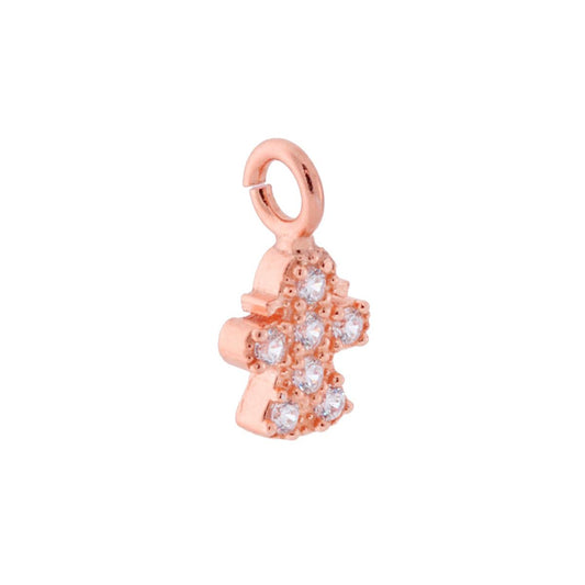 Ciondolo Mini Bimba con Zirconi Bianchi in ARGENTO 925 Galvanica Rosa