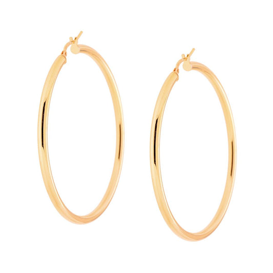 Orecchini Cerchio Creola mm 58 con canna tubolare mm 3 in ARGENTO 925 Galvanica Oro
