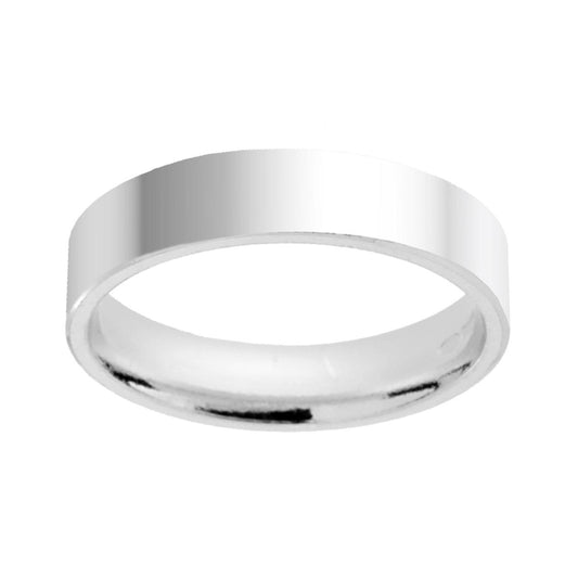 Anello Fede Classica Piatta Lucida Confort mm 4.2 in ARGENTO 925 Galvanica Rodio