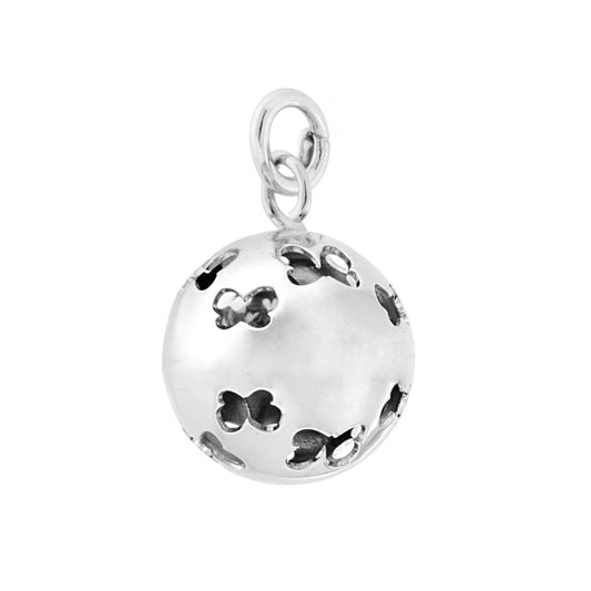 Ciondolo Chiama Angeli mm 18 con sagome Farfalle con Sonaglio in ARGENTO 925 Galvanica Rodio