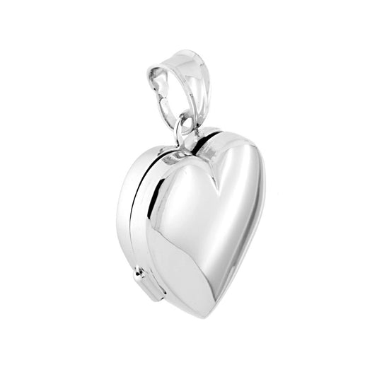 Ciondolo Portafoto o Porta Ricordi a forma di Cuore mm 20 in ARGENTO 925 Galvanica Rodio