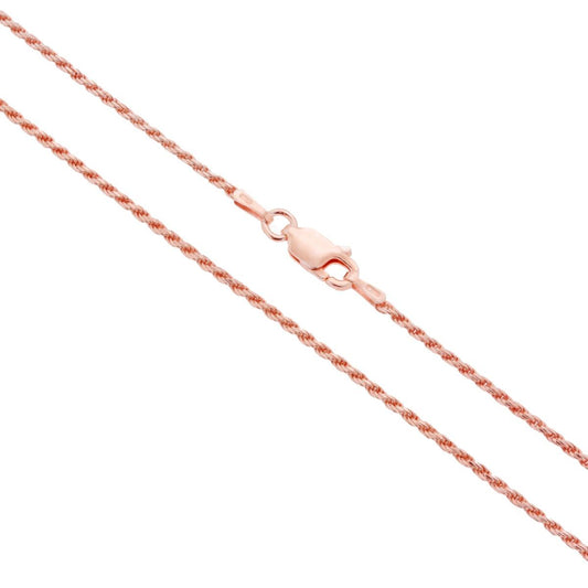Catena Corda Diamantata 030 sezione mm 1.4 lunghezza cm 45 in ARGENTO 925 Galvanica Rosa