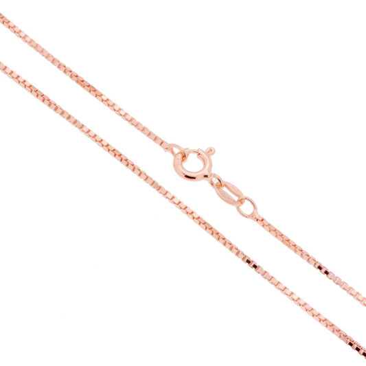Catena Veneziana Diamantata 022 sezione mm 1.1 lunghezza cm 50 in ARGENTO 925 Galvanica Rosa