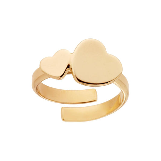 Anello Amore con Cuori plain in ARGENTO 925 Galvanica Oro