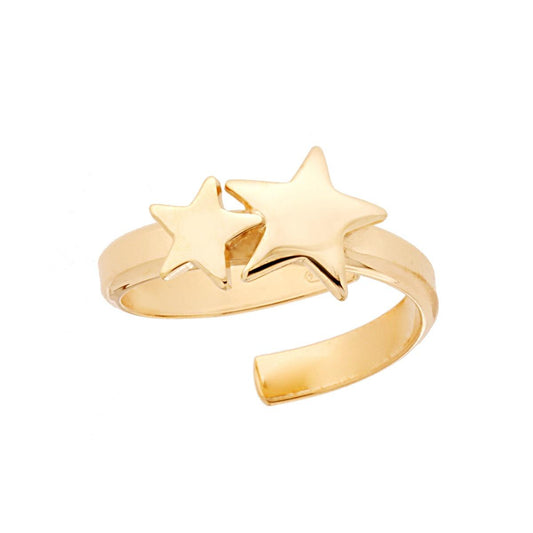 Anello Stelle plain in ARGENTO 925 Galvanica Oro