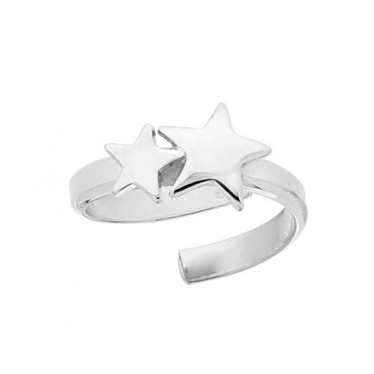 Anello Stelle plain in ARGENTO 925 Galvanica Rodio