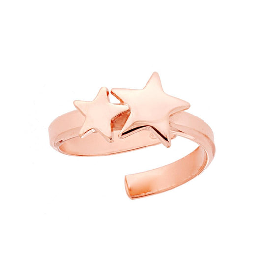 Anello Stelle plain in ARGENTO 925 Galvanica Rosa