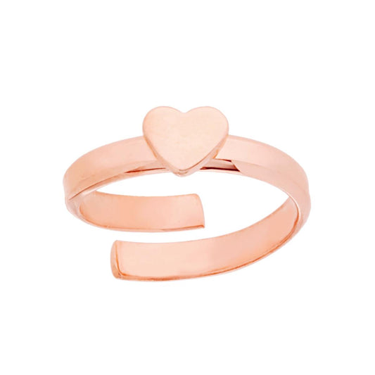 Anello Cuore plain in ARGENTO 925 Galvanica Rosa