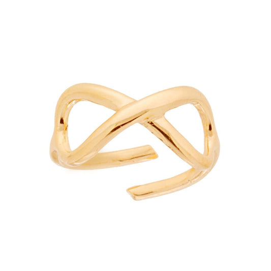 Anello con Infinito con lavorazione lucida in ARGENTO 925 Galvanica Oro
