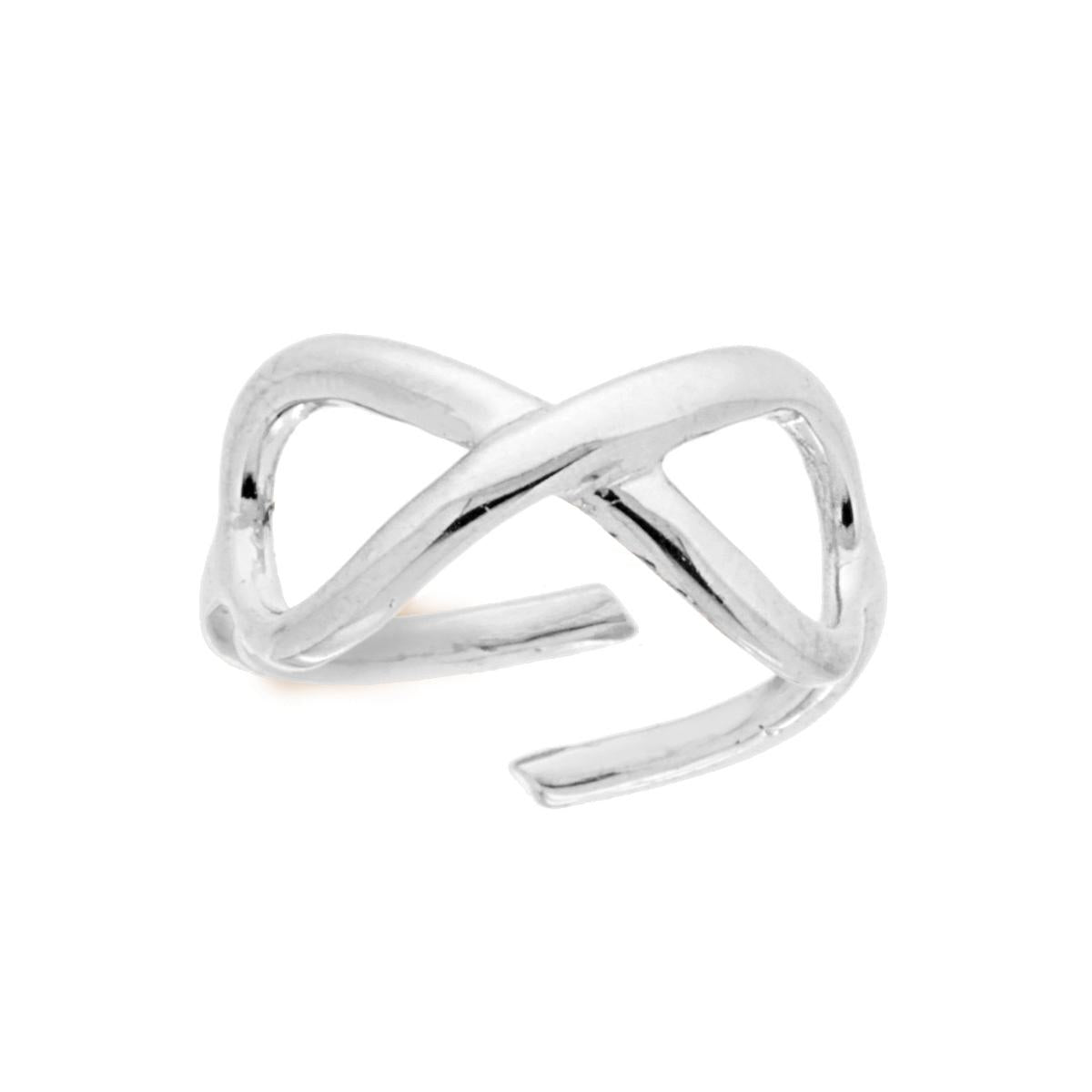 Anello con Infinito con lavorazione lucida in ARGENTO 925 Galvanica Rodio