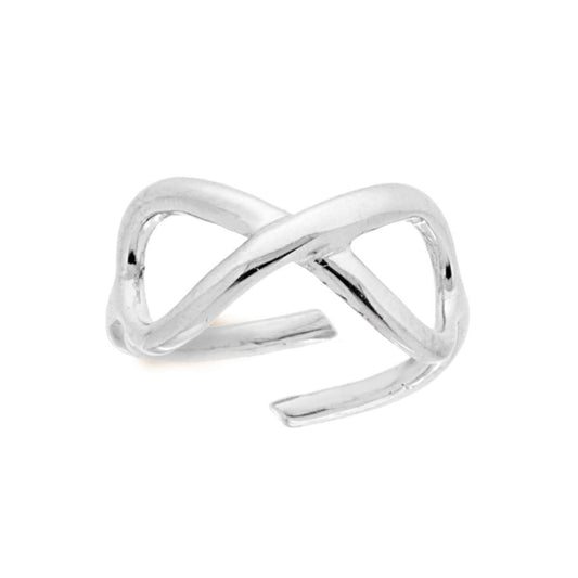 Anello con Infinito con lavorazione lucida in ARGENTO 925 Galvanica Rodio