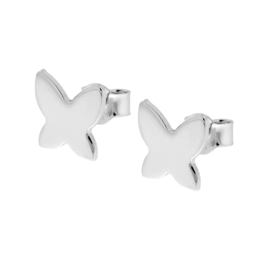 Orecchini Farfalla plain in ARGENTO 925 Galvanica Rodio