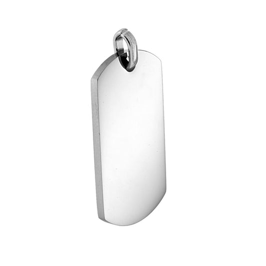 Ciondolo Piastra Rettangolare plain mm 35x20 in ACCIAIO