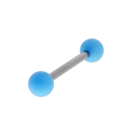 Body Pearcing Barbell mm 25 con Pallina mm 5 Colore Azzurro in ACCIAIO Chirurgico