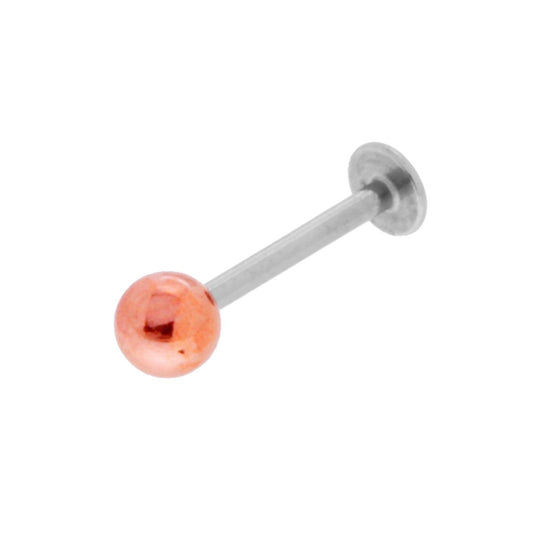 Body Piercing Labret mm 14 con Pallina Galvanica Rosa mm 4 in ACCIAIO Chirurgico